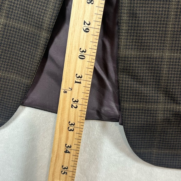 Hickey Freeman 44Long 100% Wool Made in USA 2 Vent Brown Check Sport Coat EUC - Picture 8 of 12